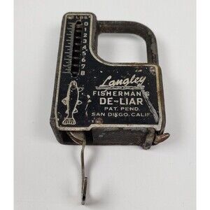 Vintage Langley Fisherman’s De-Liar Fish Scale and Tape Measure Model 208